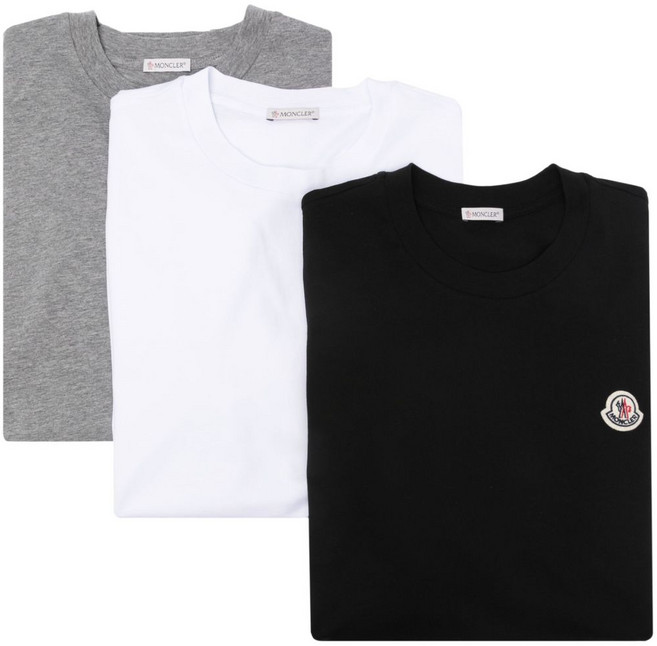 몽클레르 로고 패치 티셔츠 3팩 세트