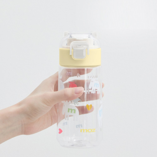 MOZ 스웨덴 원터치 트라이탄 키즈 보틀 물병, 1개, 480ml, 허니옐로우