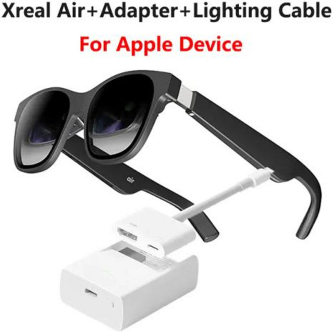 스마트안경 블루투스 XREAL Air Nreal 스마트 AR 안경 휴대용 130 인치 우주 거대 스크린 1080p 시청 모바일 컴퓨터 3D HD 개인 시네마, Xreal For Apple, 1개, 3) Xreal for Iphone