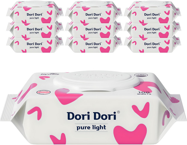 도리도리 퓨어라이트 아기물티슈 캡형, 10세트, 100매, 35g