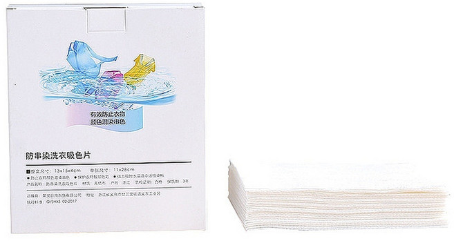 洗衣吸色片 50片大容量 防染色 不串色, 1個, 50片盒裝(11x28cm)