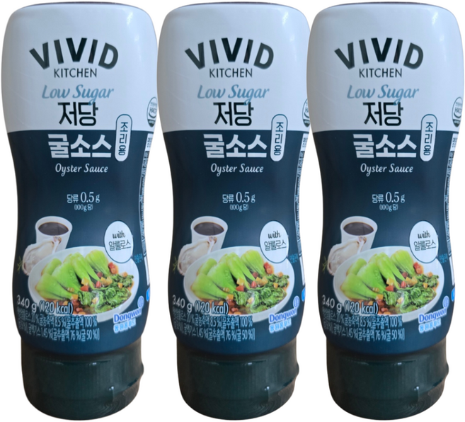 비비드키친 조리용 저당 굴소스, 340g, 3개