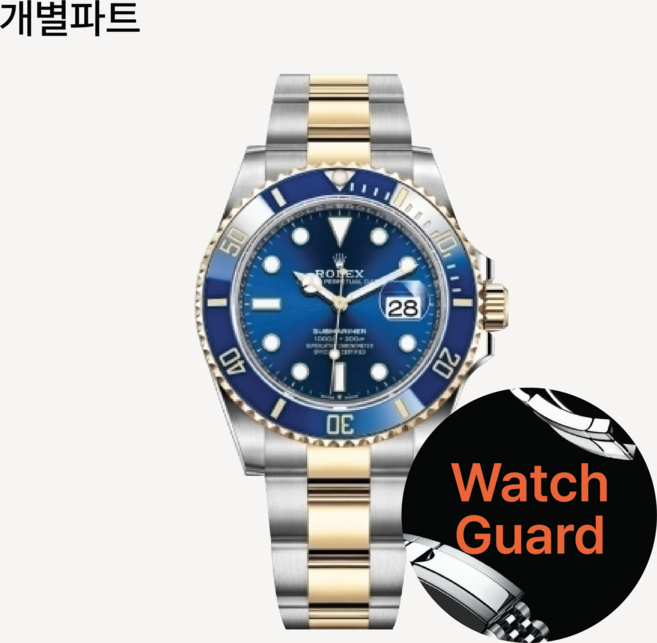 워치가드 (명품시계 보호필름) - 롤렉스 서브마리너 신형 주요 개별파트 3회분 세트 Ref. 126610LN 126610LV 126613LN 126613LB등