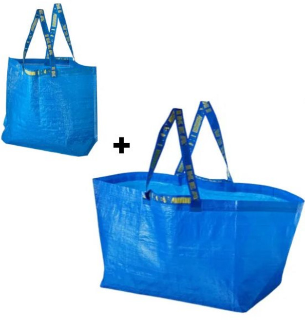 백희네 e013. 이케아 프락타 장바구니 M +L 1+1 블루세트, 파랑M+파랑L, 1세트