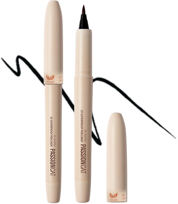 패션캣 2X 슈퍼프루프 펜 라이너, 2호 비건브라운, 1개