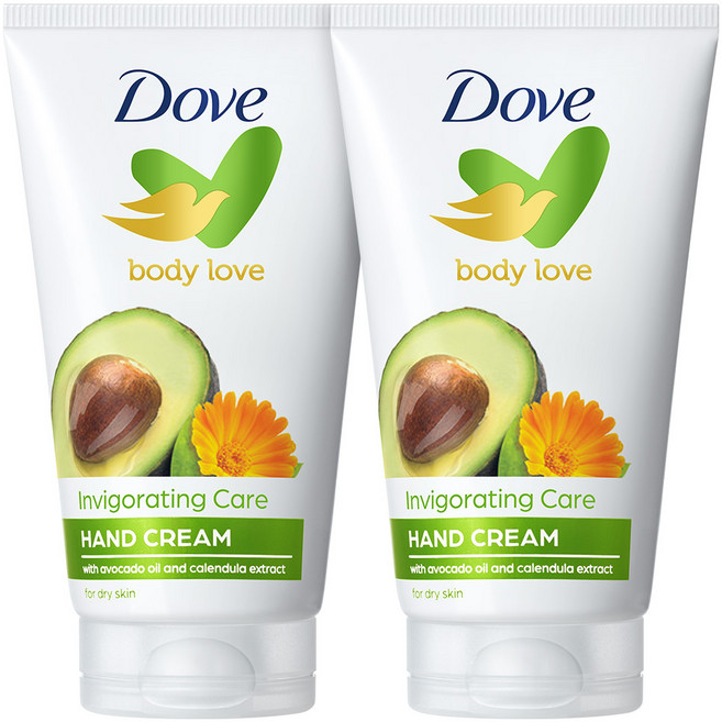 도브 바디러브 인비고레이팅 케어 핸드크림 아보카도 앤 자스민 향, 75ml, 2개