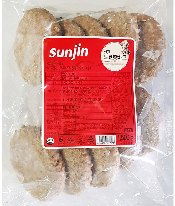 냉동 도쿄 수제버거 패티 1.5kg 업소용 벌크 식당, 1개