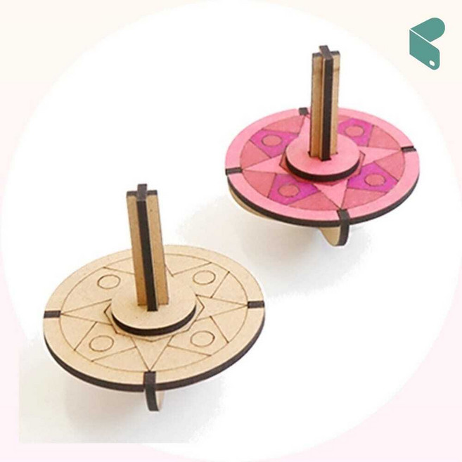 나무팽이 민화샵 전통문양 문양팽이 A 민속놀이 체험 DIY 교구 픽앤코401