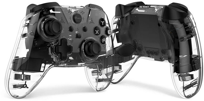 TPARTS 無線遊戲手把 透明款 適用特斯拉 Switch PC 多平台兼容, 2個, Model 3YSX