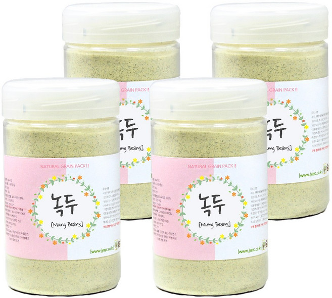 숲으로허브 천연곡물팩 녹두가루 통 140g, 1개입, 4개