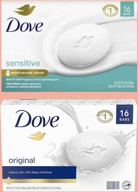 미국코스트코 도브 센서티브 /모이스쳐 비누 바 뷰티바16개입, 106g, 16개