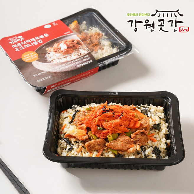 강원만찬 냉동도시락 곤드레나물 매콤더덕제육볶음 덮밥, 1개, 260g