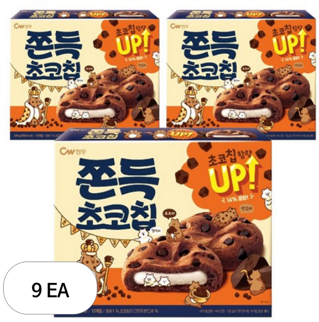 청우식품 쫀득초코칩, 240g, 9개