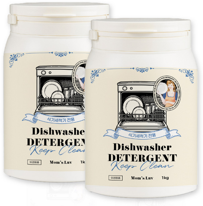 맘스럽 식기세척기세제 1kg x 2병 스푼포함 올인원 고급형 프리미엄 식기세척기세제 주방세제 식품첨가물사용 20년 노하우로만든, 2개