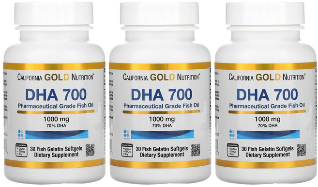 2+1 캘리포니아 골드 뉴트리션 오메가3 DHA 700 피쉬 오일 1000mg 30정 3통, 3개