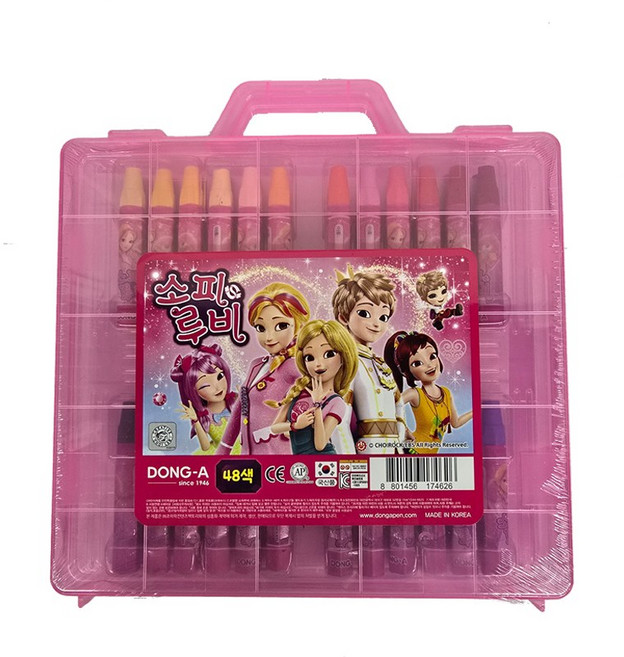 동아)크레파스(48색/핑크) 1개입