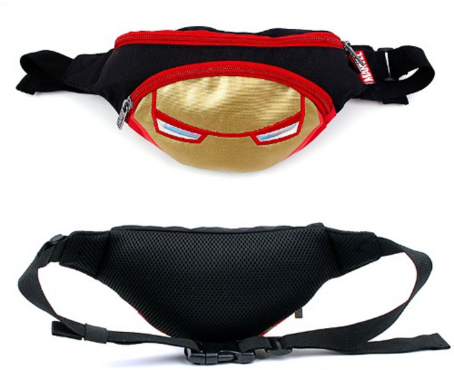 마블 아이언맨 페이스 힙색 크로스백 아동 가방 슬링백