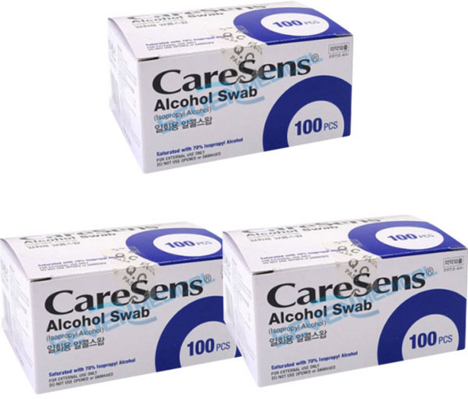 케어센스 일회용 알콜스왑, 100매, 3개