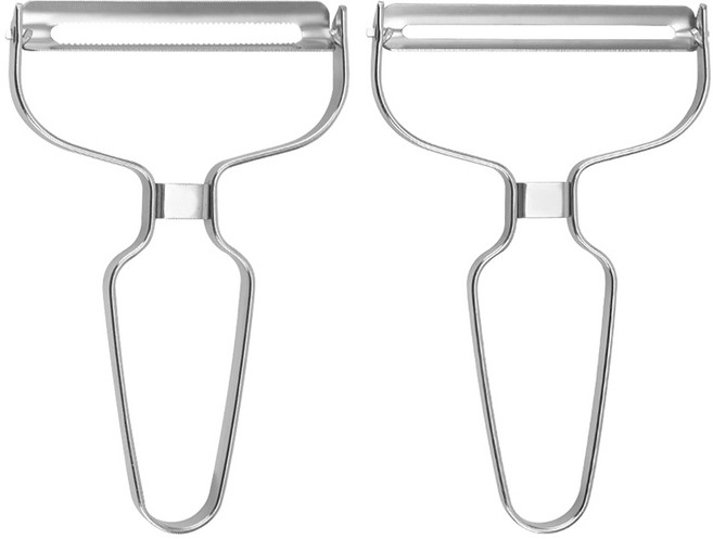 투데이리빙 2종 세트 양배추 채칼 만능 슬라이서 다용도 와이드 필러 야채 칼 멀티 스텐 야채칼 슬라이스 양배추칼, R99943S, 1세트, 실버