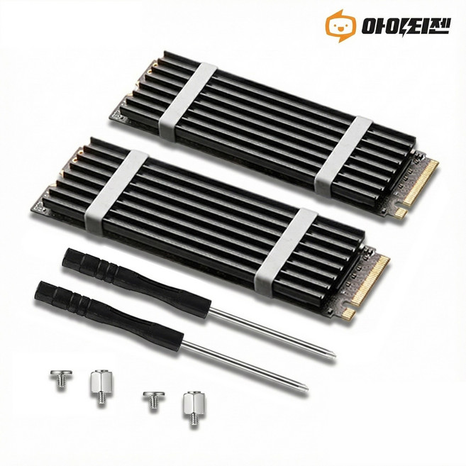 M.2 SSD 방열판 NVME 히트싱크 히트파이프 기본형 P201, 블랙2개