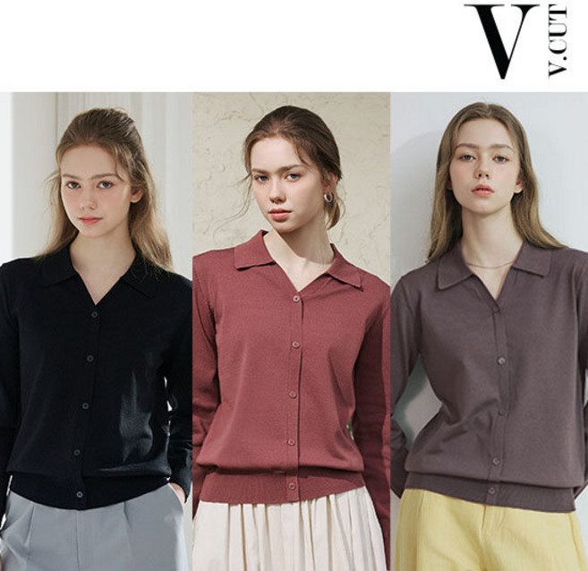 [인기 신상!]브이컷 26SS 썸머 브이 카라 풀오버 3종