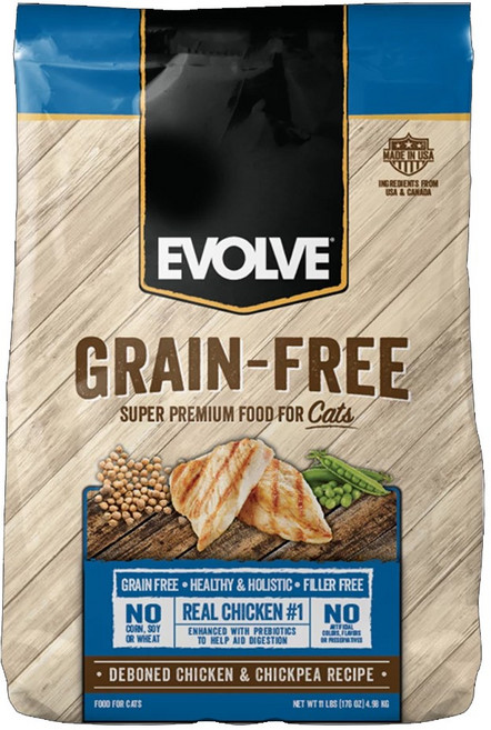 EVOLVE 전연령용 그레인프리 고양이 사료, 닭, 4.98kg, 1개