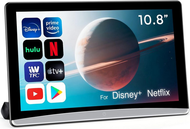 10.8인치 뒷좌석용 안드로이드 카 TV 헤드레스트 모니터 휴대용 리어 엔터테인먼트 시스템 지원 휴대폰 무선 미러링 5G WiFiHDMIUSBSync 터치스크린 비디오, 2G+32G(1*PC)