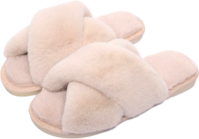 IAWI 토끼털 슬리퍼 크로스 타입