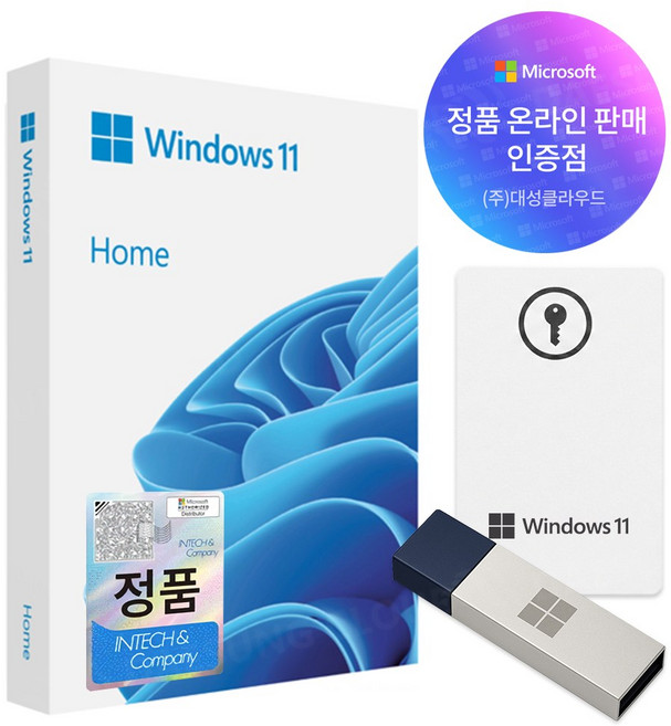 마이크로소프트 Windows 11 Home 처음사용자용 FPP 한글 USB설치, Windows 11 Home FPP + 마우스패드 2매