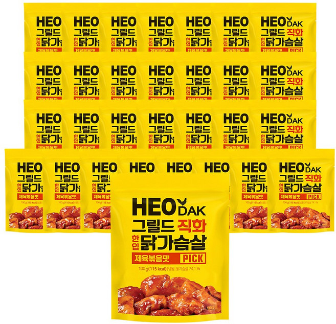 허닭 PICK 그릴드 직화 한입 닭가슴살 제육볶음맛, 30개, 100g