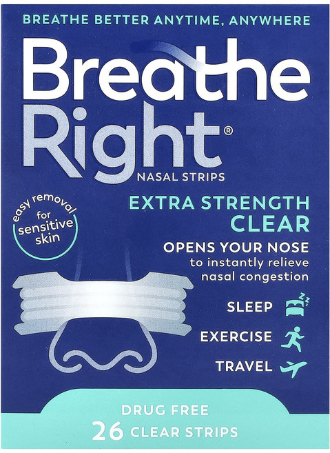특별한효과 Breathe Right 비강 스트립 투명 민감성 피부용 투명 스트립 26개 곧일시품절됩니다, BreatheRight비강스트립투명민감성피부용투명스트립