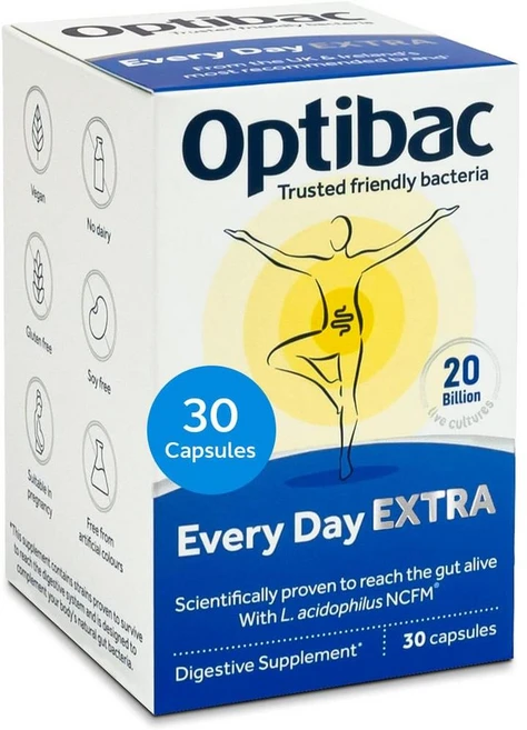 Optibac Probiotics Every Day Extra 옵티백 프로바이오틱스 에브리데이 엑스트라 30캡슐, 30정, 1개 - 쿠팡