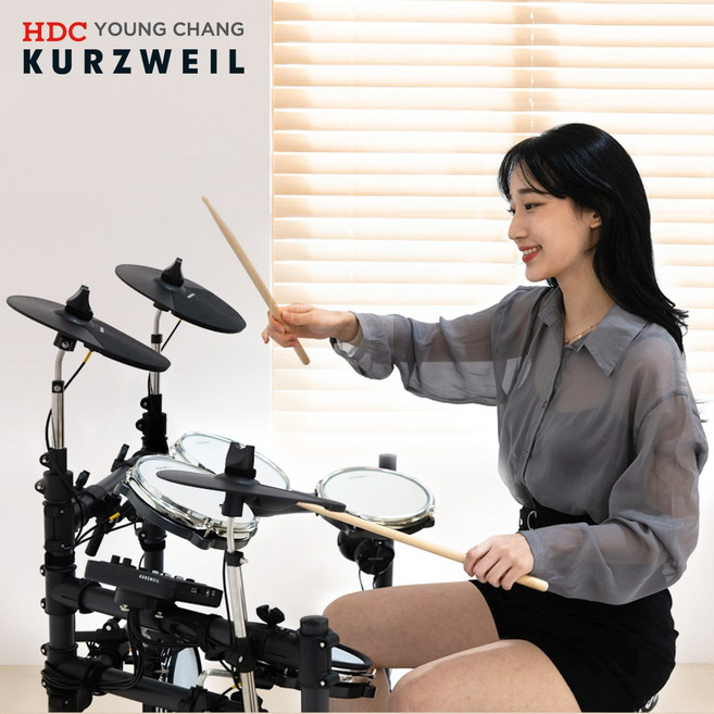 영창 커즈와일 전자드럼 KED-STARTER 올메쉬 업그레이드 스타터 프로 + 의자 + 매트 + 헤드폰 + 스틱 포함 풀패키지, 1개