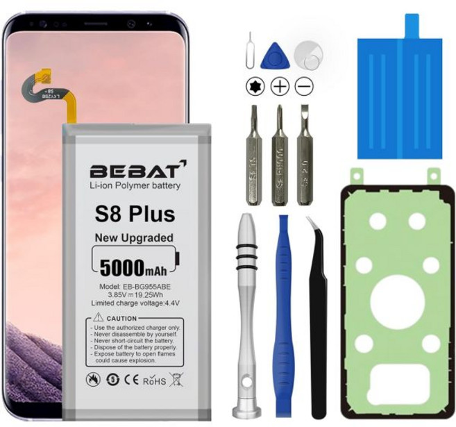 삼성 갤럭시 S8 플러스용 교체 배터리 5000mAh 대용량 리튬 폴리머 배터리 SM-G955 G955V G955A G955T G955P G955R4 G955F 및 수리 도구, S8 Plus