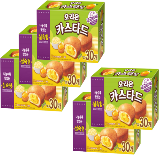 오리온 카스타드 30P 실속형 690g 5개입 어린이 간식, 5개