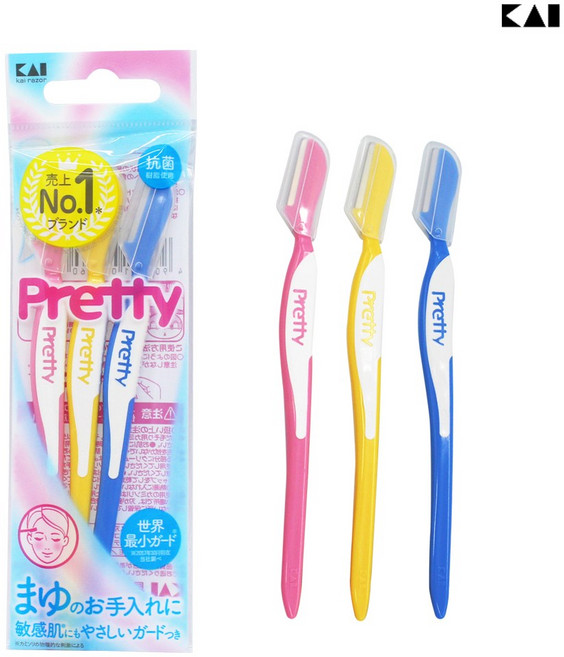 카이 데일리뷰티툴즈 일반 눈썹칼 3종세트, 혼합색상, 1개