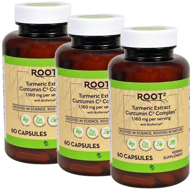 비타코스트 ROOT2 터메릭 커큐민 C3 컴플렉스 1160mg 퍼서빙 바이오페린 Vitacost Turmeric Extract Curcumin C3 Complex, 3개, 60정 - 쿠팡