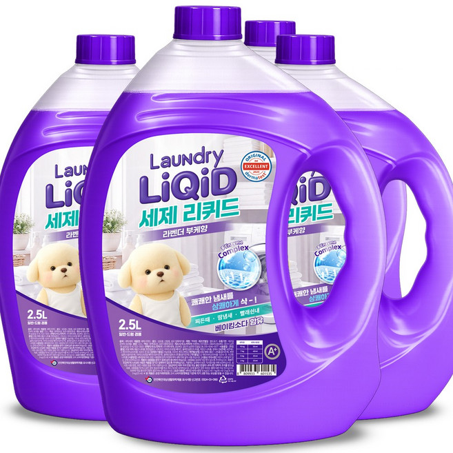 세제 라반딘 부케향 세탁세제 실내건조 중성 액체세제, 4개, 2.5L