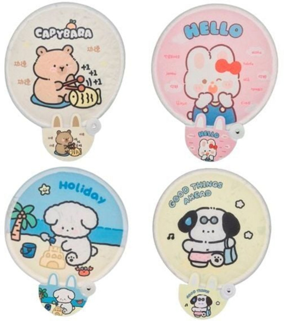 접이식 미니부채 4p 세트, 상세페이지 참조, 1개