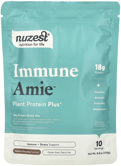 정말좋습니다 Nuzest Immune Amie™ Plant Protein Plus+ Natural Chocolate 8.8 oz (250 g) 빠르게배송해드릴게요, 250g, 1개 - 쿠팡