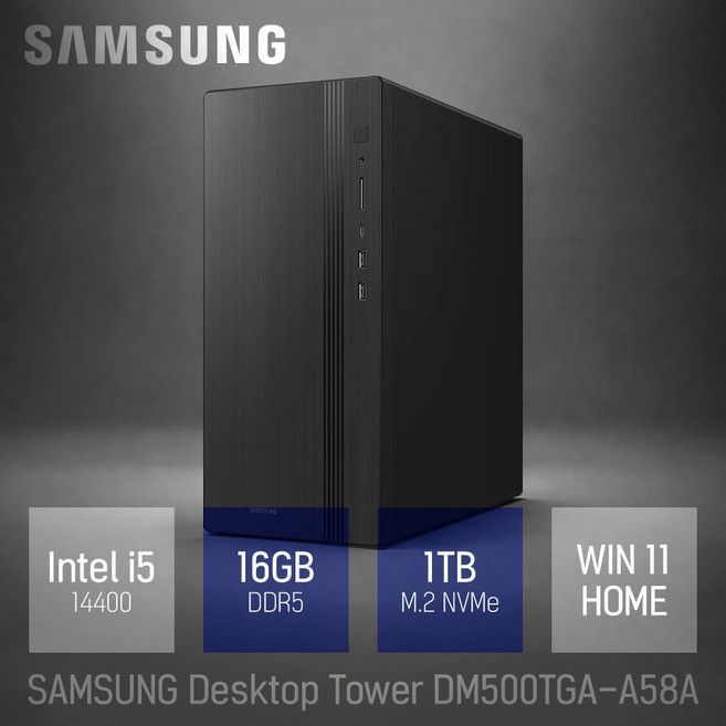삼성 데스크탑 Tower DM500TGA-A58A, WIN11 Home, 1TB, 16GB