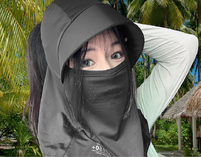 [이거찜] 자외선 완벽 차단 쿨링 캡 바라클라바 햇빛가리개 360모자 라이딩 등산