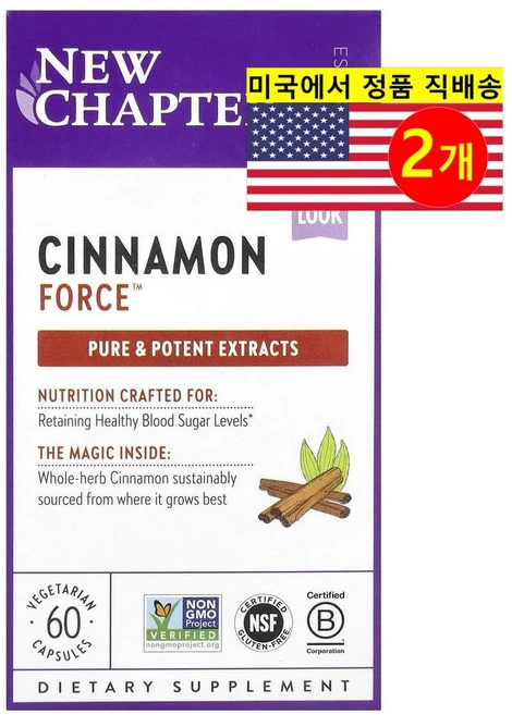 New Chapter 뉴 챕터 시나몬 Cinnamon, 2개, 60정 - 쿠팡