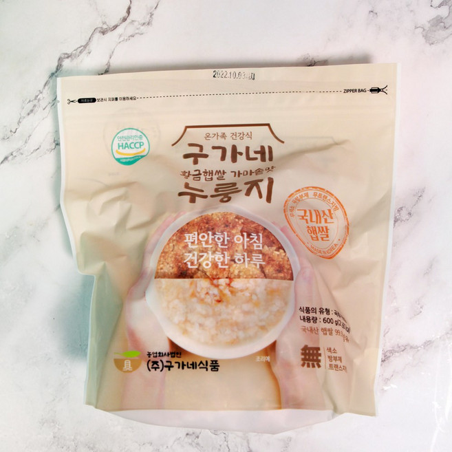 구가네식품 황금햅쌀 가마솥맛 누룽지 600g, 1개