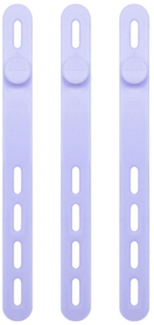 코지박스 실리콘 케이블 타이 후크 선정리 재사용 반영구 대형, 10개, 퍼플