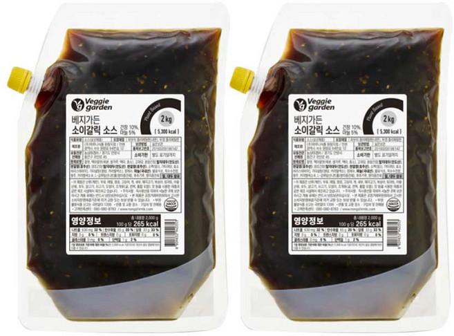 베지가든 소이갈릭소스 2kg (식물성), 2개