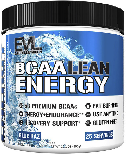 EVLUTIONNUTRITION BCAA 린 에너지 블루 라즈베리 맛, 1개, 285g