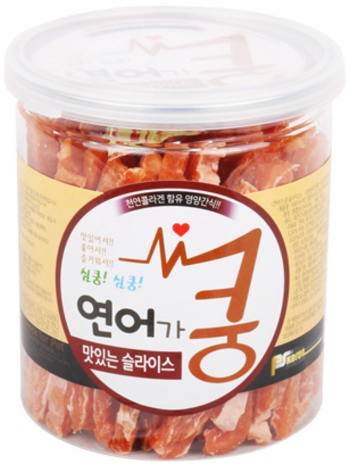독 사사미 간식 - [연어가 쿵] 맛있는 슬라이스 200g, 1개
