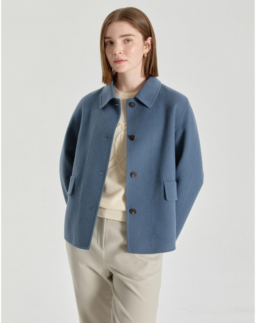 닥스 그레이쉬블루 핸드메이드 울캐시미어혼방 숏코트 YMDLCO6A103B5