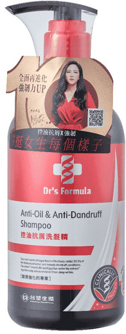 台塑生醫 Dr's Formula 控油抗屑洗髮精 激涼款 深層清潔頭皮 舒緩頭皮不適, 580g, 1件